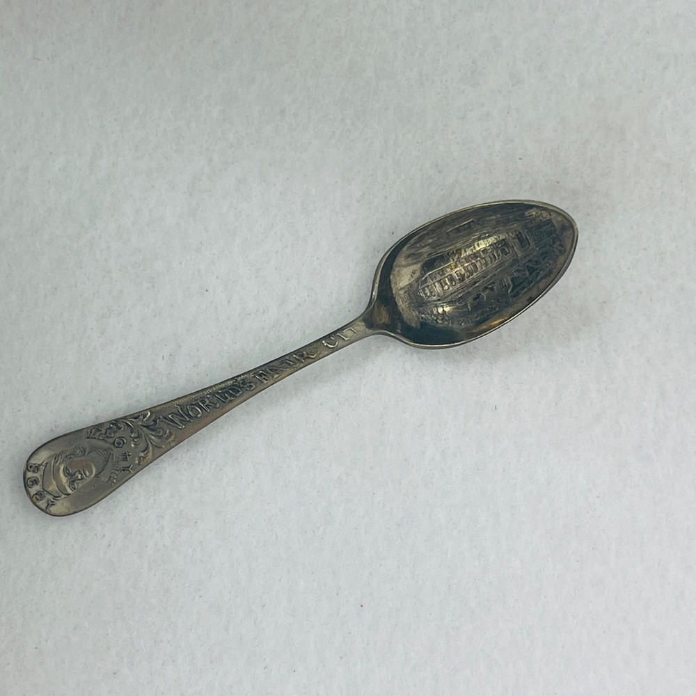 1893 Chicago World's Fair Souvenir Spoon Transportation Building Columbus Good